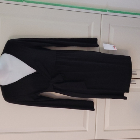 NWT Studio Maternity Black Stretch Wrap Dress Long Sleeves M NEW - Picture 1 of 6